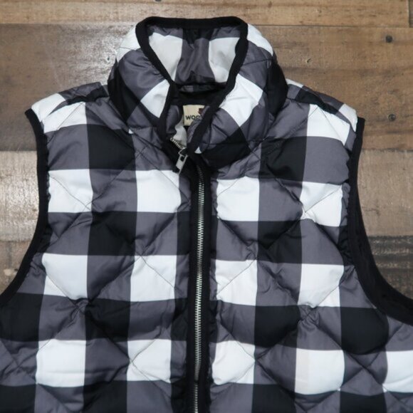 Woolrich Womans Medium Black & White Check Down Filled Quilted Puffer Vest - Picture 4 of 7